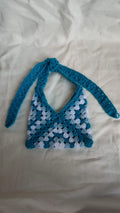 Adjustable Sling Bag Blue- Crochet