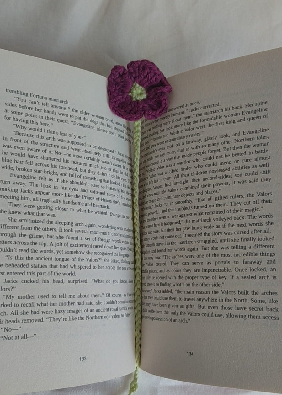 Flower Bookmark- Crochet