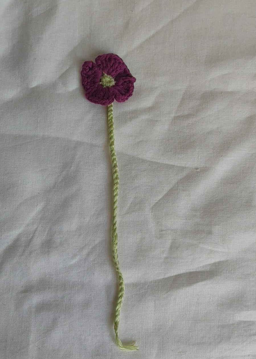 Flower Bookmark- Crochet